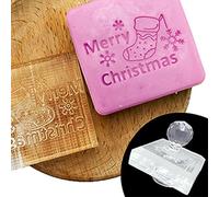 Z0181SD Tampon de savon en acrylique avec poignée Motif Noël | Tampons acryliques en résine, savon créatif, pour enfants, garçons et filles, empreintes biologiques naturelles