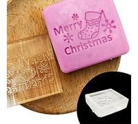 Z0181SD Tampon de savon en acrylique sans poignée Motif Noël | Tampons acryliques en résine, savon créatif, pour enfants, garçons et filles, empreintes biologiques naturelles