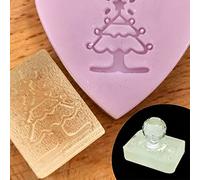 Z0364XS Tampon de savon en acrylique avec poignée Motif Noël | Tampons acryliques en résine, savon créatif, pour enfants, garçons et filles, empreintes biologiques naturelles