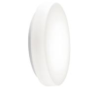 Zafferano Applique et plafonnier, verre et métal, ø 400x110 mm, LED 16.0 Watt, avec détecteur de mouvement, 3000K, IP20, blanc