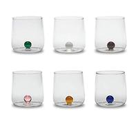 Zafferano Bilia Bicchieri Multicolore 44 cl Set 6 Pz in Vetro Borosilicato Fatto a Mano