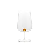 Zafferano Bilia Verre à Vin en Verre Borosilicaté Fabriqué à la Main avec Sphère Décorative Interne, Lot de 6 Pièces Couleur Jaune Or, Design Élégant et Moderne