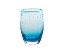 Zafferano Bolicante Lot de 6 Verres Tumbler en Verre Soufflé à la Bouche Couleur Aquamarine Décoration Effet Bulles Tradition Artisanale de Murano