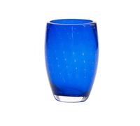 Zafferano Bolicante Lot de 6 Verres Tumbler en Verre Soufflé à la Bouche Couleur Bleue Effet Bullé Tradition de Murano pour Service de Table Élégant