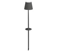 Zafferano Lampe Avec Piquet Poldina Pro Gris Foncé, Portable, Rechargeable, Graduable,Tactile, Haute Protection, Hauteur Modulable