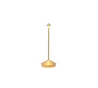 Zafferano, lampe de table Pina, rechargeable et sans fil avec contrôle tactile, adaptée pour l’intérieur et l’extérieur, variateur, 2200-3000 K, hauteur 29 cm, couleur or mat