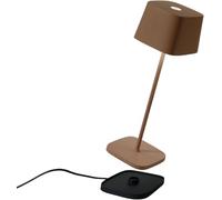 Zafferano, Lampe Ofelia, Lampe de Table Rechargeable et Sans Fil avec Contrôle Tactile, Utilisable également comme Lampe d'Extérieur, Dimmer 2200-3000 K, Hauteur 29 cm, Couleur Corten