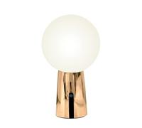 Zafferano, Lampe Olimpia Pro avec Finition Or Brillant, Lampe de Table Rechargeable et Sans Fil avec Contrôle Tactile, Utilisable comme Lampe d'Intérieur, Dimmer, 3000 K, Hauteur 26 cm