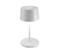 Zafferano, Lampe Olivia Mini, Lampe de Table Portable et Rechargeable avec Contrôle Tactile, Adaptée pour le Salon et l'Extérieur, Dimmer 2700-3000 K, Hauteur 22 cm, Couleur Blanc