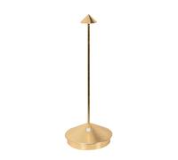 Zafferano, Lampe Pina avec Feuille d'Or, Lampe de Table Rechargeable et Sans Fil avec Contrôle Tactile, Utilisable comme Lampe d'Intérieur, Dimmer 2200-3000 K, Hauteur 29 cm