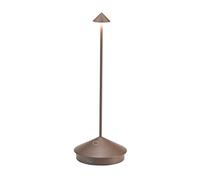 Zafferano, Lampe Pina Pro, Lampe de Table Rechargeable et Sans Fil avec Contrôle Tactile, Convient pour le Salon et l'Extérieur, Dimmer, 2700 K, Hauteur 29 cm, Couleur Corten
