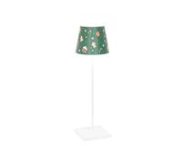 Zafferano, Lampe Poldina Pro avec Cover, Lampe de Table Rechargeable et Sans Fil avec Contrôle Tactile, Lampe d'Extérieur, Dimmer 2200-3000 K, Hauteur 38 cm, Couleur Blanc - Sucreries de Noël
