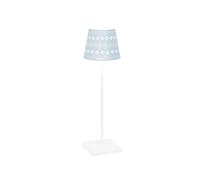 Zafferano, Lampe Poldina Pro avec Cover, Lampe de Table Rechargeable et Sans Fil avec Contrôle Tactile, Lampe d'Extérieur, Dimmer 2200-3000 K, Hauteur 38 cm, Couleur Blanc - Flocons de neige