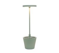 Zafferano, Lampe Poldina Reverso, Lampe de Table Rechargeable et Sans Fil avec Contrôle Tactile, Adaptée pour le Salon et l'Extérieur, Dimmer, 2200-3000 K, Hauteur 35 cm, Couleur Sauge