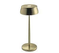 Zafferano, Lampe Sister Light, Lampe de Table Rechargeable et Sans Fil avec Contrôle Tactile, Adaptée pour Salon et Extérieur, Variateur, 2700-4000 K, Hauteur 32,8 cm, Couleur Anodisée Or