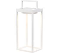 Zafferano - Lanterne Solaire 2 Led 37,3 Cm - Lampe Murale Et De Table 2W Avec Batterie Et Capteur Crépusculaire - Blanc