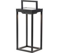 Zafferano - Lanterne Solaire 2 Led, 37,3 Cm - Lampe Murale Et De Table 2W Avec Batterie Et Capteur Crépusculaire - Noir