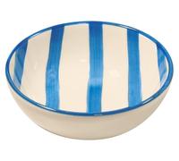Zafferano Lot De 6 Bols À Rayures Collection Lido En Céramique Artisanale Italienne Bleu Azur - Design Moderne Et Polyvalent Pour Votre Table Élégante