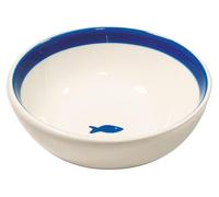 Zafferano Lot De 6 Bols Stencil En Céramique Décorée À La Main Bleu Avec Motif Petits Poissons Pour Entrées Salades Et Desserts Design Artisanal