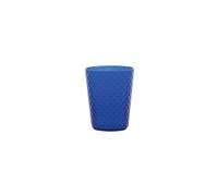 Zafferano Lot de 6 Gobelets Isolano en Verre Soufflé à la Main Couleur Bleue Design Diamant Artisanal Raffiné pour Table Élégante et Quotidienne