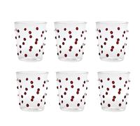 Zafferano Lot de verres de fête en verre borosilicate au design à pois (rouge)
