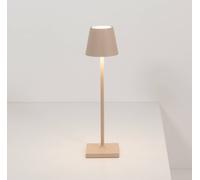Zafferano Luminaire rechargeable Poldina micro IP65, couleur sable micro, dimmable, beige, Aluminium, Moderne