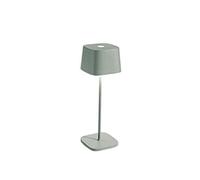 Zafferano Ofelia - Lampe de table à LED à intensité variable, Protection IP65, Utilisation intérieure/extérieure, Chargeur Micro USB, H30cm, prise UE, 2,2W - Vert Cendré