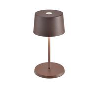 Zafferano, Olivia Mini, Lampe de Table Portable et Rechargeable avec Contrôle Tactile, Adaptée pour le Salon et l'Extérieur, Dimmer 2200-3000 K, Hauteur 22 cm, Couleur Corten