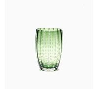 Zafferano Perle Tumbler en Verre - Verre Coloré Transparent Fait Main, cl 32 h 109mm d 71mm - Set 6 Pièces - Vert British Racing