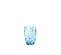 Zafferano Perle Tumbler en Verre - Verre Coloré Transparent Fait Main, cl 32 h 109mm d 71mm - Set 6 Pièces - Turquoise