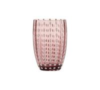 Zafferano Perle Tumbler en Verre - Verre Coloré Transparent Fait Main, cl 32 h 109mm d 71mm - Set 6 Pièces - Améthyste