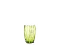 Zafferano Perle Tumbler en Verre - Verre Coloré Transparent Fait Main, cl 32 h 109mm d 71mm - Set 6 Pièces - Vert Gazon
