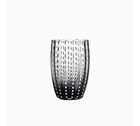 Zafferano Perle Tumbler en Verre - Verre Coloré Transparent Fait Main, cl 32 h 109mm d 71mm - Set 6 Pièces - Gris