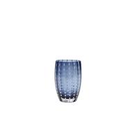 Zafferano Perle Tumbler en Verre - Verre Coloré Transparent Fait Main, cl 32 h 109mm d 71mm - Set 6 Pièces - Gris Bleu