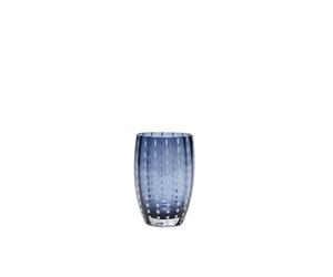 Zafferano Perle Tumbler en Verre - Verre Coloré Transparent Fait Main, cl 32 h 109mm d 71mm - Set 6 Pièces - Gris Bleu