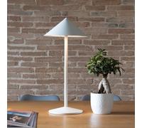 Zafferano, Lampe Pina L Desk, Lampe de Table Rechargeable sans Fil, Contrôle Tactile et Tête Pivotante, Adaptée pour l'Intérieurs et l'Extérieurs, Dimmer, 2200-3000 K, Hauteur 55 cm, Couleur Blanc