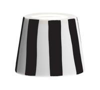 Zafferano, Poldina Cover, Coque en Céramique Décorée à la Main pour Lampe de Table, Compatible avec les Lampes Poldina, Made en Italie, Ø13 x 10 cm, Couleur Blanc - Rayures Noirs