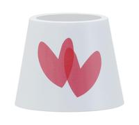 Zafferano, Poldina Cover Edition Spéciale Saint-Valentin, Coque en Métal pour Lampe de Table, Compatible avec les Lampes Poldina, Crée en Italie, Ø11.4 x 8.9 cm, Colour Blanc - Coeurs Rouges