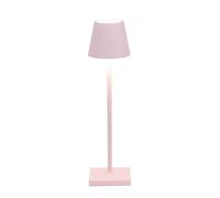Zafferano, Poldina Micro, Lampe de Table Rechargeable et Sans Fil avec Contrôle Tactile, Adaptée pour le Salon et l'Extérieur, Dimmer 2200-3000 K, Hauteur 27,5 cm, Couleur Rose