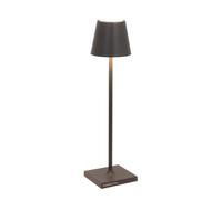 Zafferano, Poldina Micro, Lampe de Table Rechargeable et Sans Fil avec Contrôle Tactile, Convient pour le Salon et l'Extérieur, Dimmer 2200-3000 K, Hauteur 27,5 cm, Couleur Gris Foncé