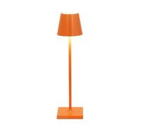 Zafferano, Poldina Micro, Lampe de Table Rechargeable et Sans Fil avec Contrôle Tactile, Convient pour le Salon et l'Extérieur, Dimmer 2200-3000 K, Hauteur 27,5 cm, Couleur Orange
