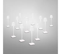 zafferano Poldina Pack de 12 lampes de table LED sans fil avec base de chargement, LD0490RP+LD0490B3#12,