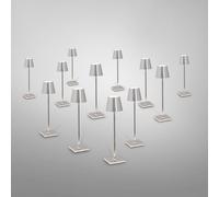 zafferano Poldina Pack de 12 lampes de table LED sans fil avec base de chargement, LD0490RP+LD0490C3#12,