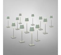zafferano Poldina Pack de 12 lampes de table LED sans fil avec base de chargement, LD0490RP+LD0490G3#12,