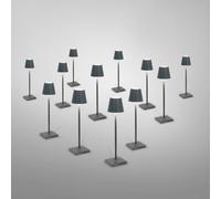 zafferano Poldina Pack de 12 lampes de table LED sans fil avec base de chargement, LD0490RP+LD0490N3#12,