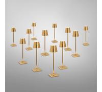 zafferano Poldina Pack de 12 lampes de table LED sans fil avec base de chargement, LD0490RP+LD0490O3#12,