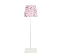 Zafferano, Poldina Pro avec Cover, Lampe de Table Rechargeable et Sans Fil avec Contrôle Tactile, Lampe d'Extérieur, Dimmer 2200-3000 K, Hauteur 38 cm, Couleur Blanc - Fleurs Roses