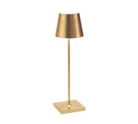 Zafferano, Poldina Pro avec Feuille d'Or, Lampe de Table Rechargeable et Sans Fil avec Contrôle Tactile, Utilisable comme Lampe d'Intérieur, Dimmer 2200-3000 K, Hauteur 38 cm
