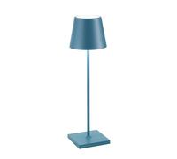 ZAFFERANO set de 3 lampes de table POLDINA (Bleu avio - Aluminium peint et polycarbonate)