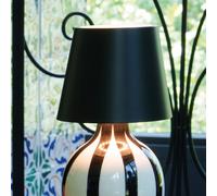 Zafferano, Lampe Poldina Stopper, Lampe-Capuchon Rechargeable Sans Fil avec Contrôle Tactile, Convient pour Salon et Extérieur, Variateur, 2200-3000 K, Hauteur 11 cm, Couleur Noir